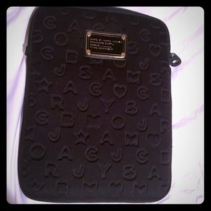 Marc Jacobs iPad case black logo neoprene